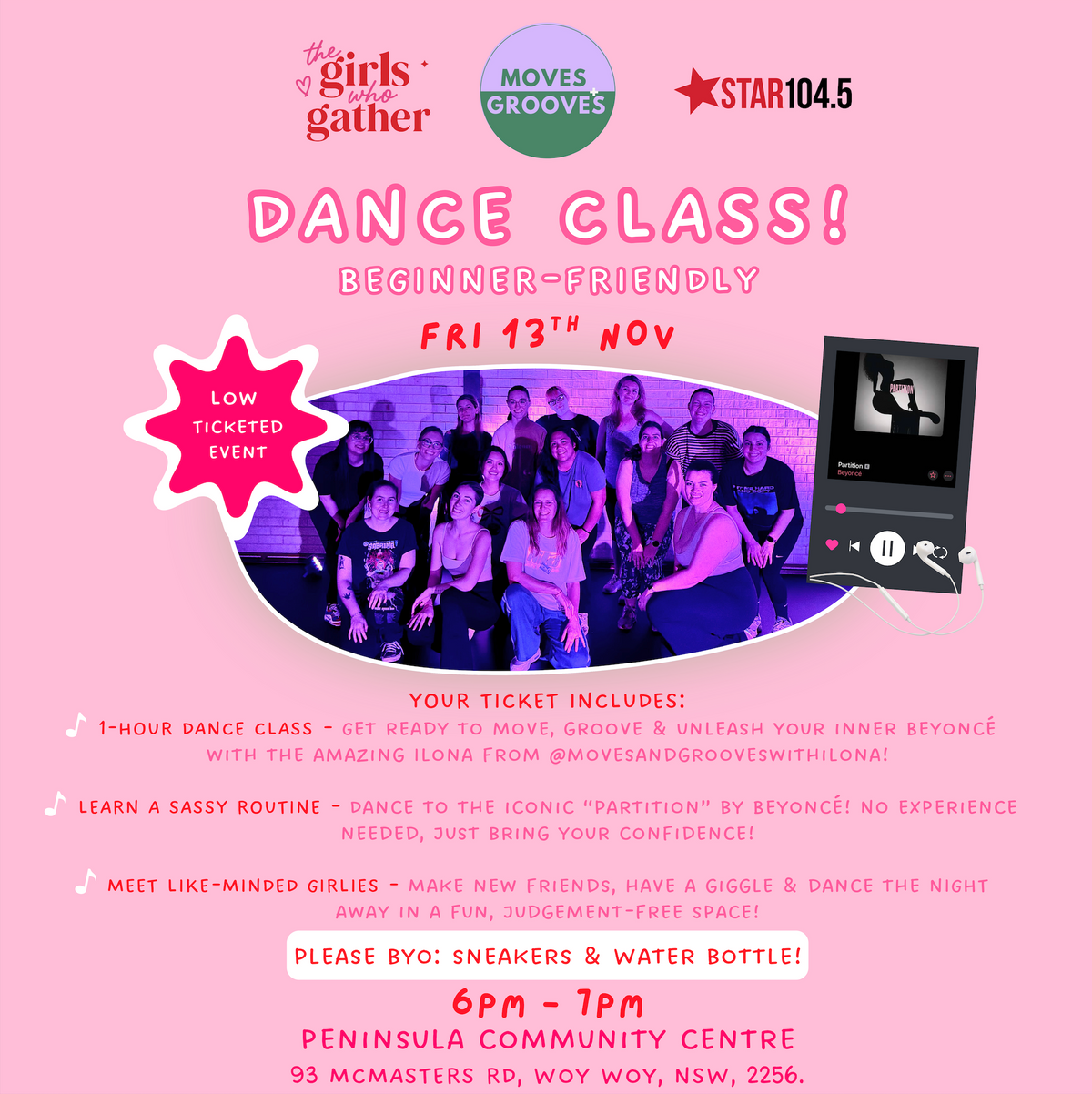 Beginner Friendly Dance Class | Friday 13 November | Woy Woy NSW