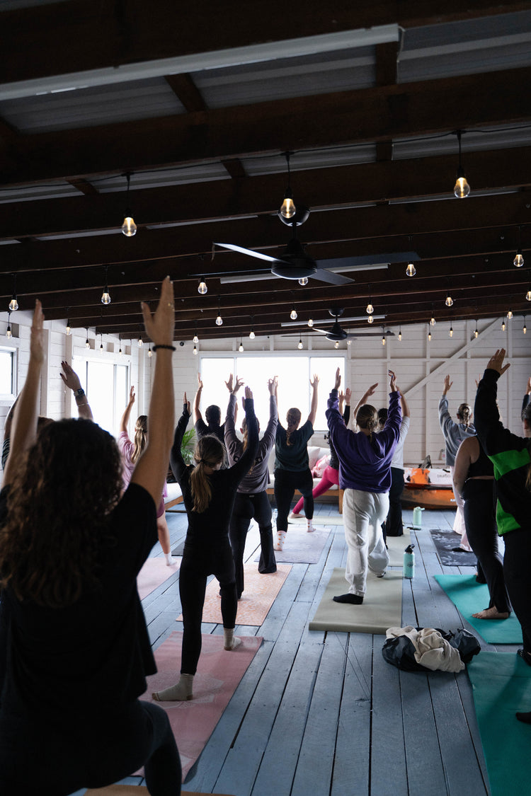 Women participating in a The Girls Who Gather fitness and wellness class on the Central Coast NSW.