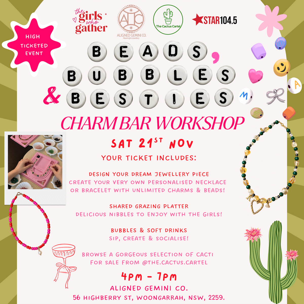 Beads, Bubbles & Besties | Saturday 21 November | Woongarrah NSW
