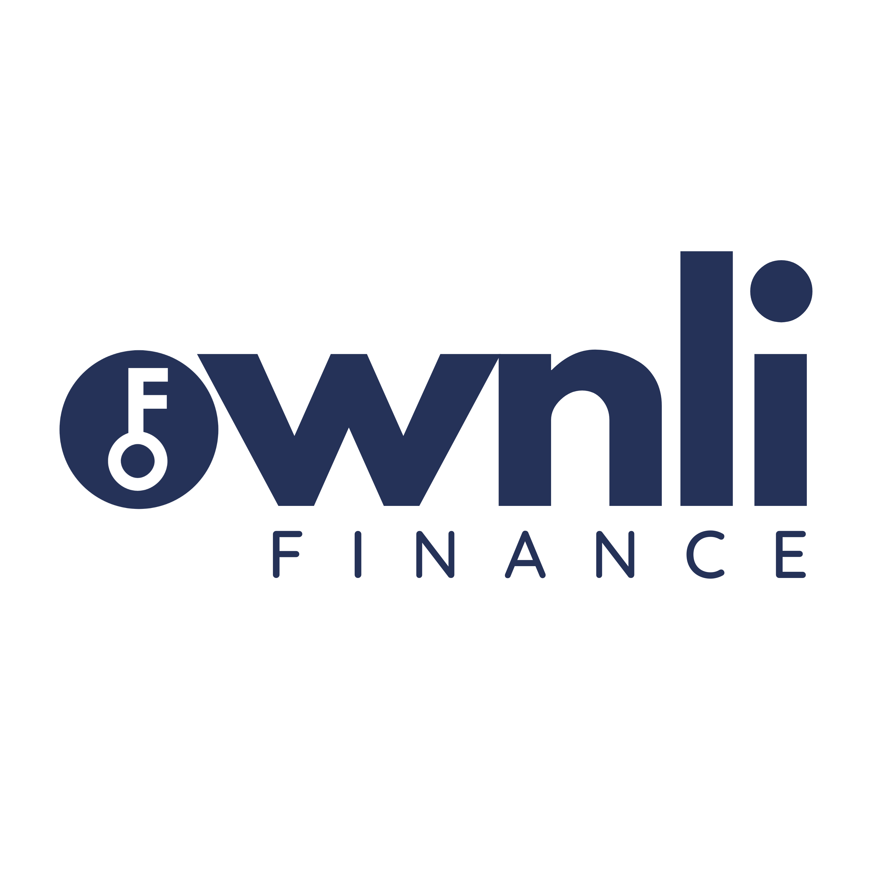 Official Ownli Finance logo featuring dark blue "ownli" lettering with a keyhole icon incorporated into the "o" and the word "FINANCE" below, displayed on a transparent background.